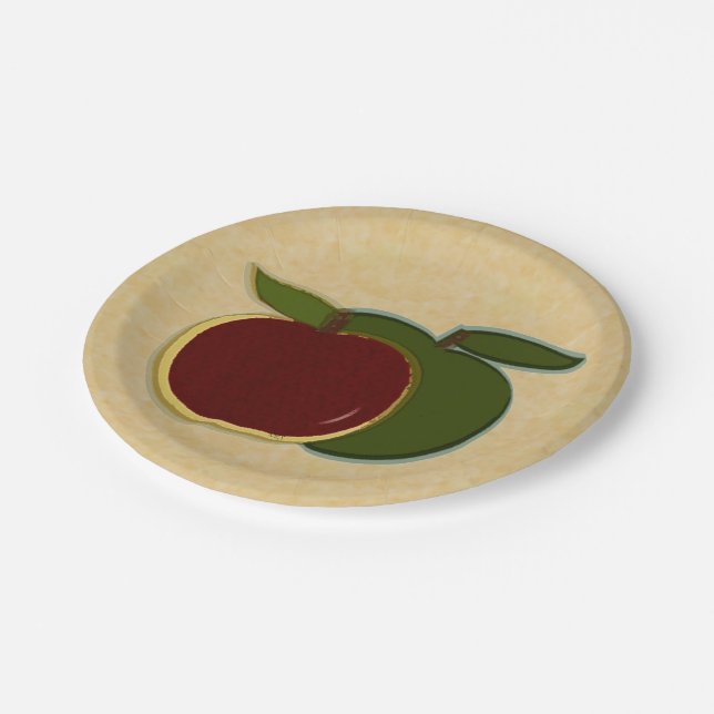 Country Apples Red Green  Paper Plates (Angled)