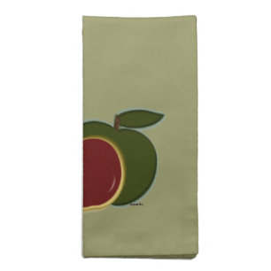 Country Apples Sage Green Dinner Napkin