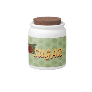 Country Apples Sugar Jar (sage)