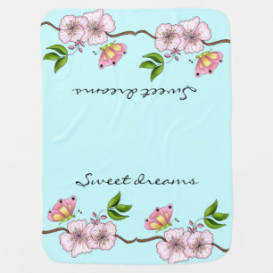 Country Aqua Blue Sweet Dreams Swaddle Blanket