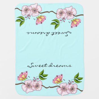 Country Aqua Blue Sweet Dreams Swaddle Blanket by Visages at Zazzle
