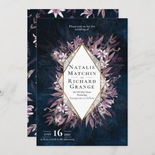 Country art floral wedding invite, invitation