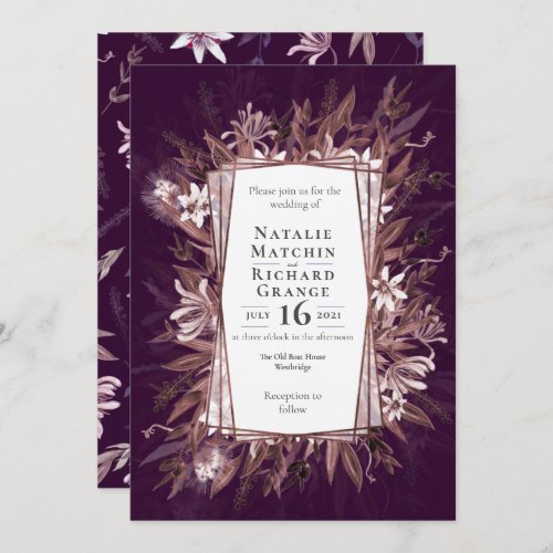 Country art floral wedding invite invitation