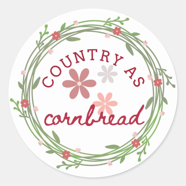 Country as Cornbread Sticker (Front)