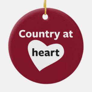 Country at Heart Ceramic Ornament