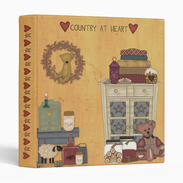 Country at Heart - Country Decor 3 Ring Binder (Front/Spine)