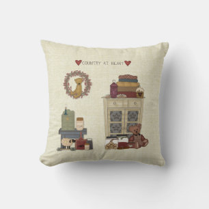 Country at Heart Throw Pillow