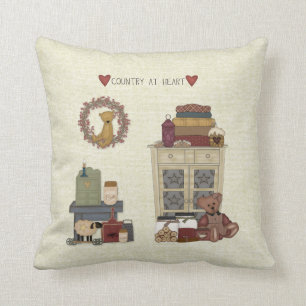 Country at Heart Throw Pillow
