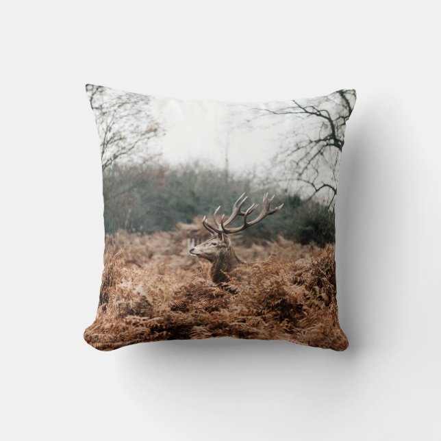 Country Autumn Deer Scatter Cushion (Front)