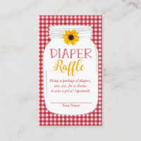 Country Baby BBQ Shower Diaper Raffle Card