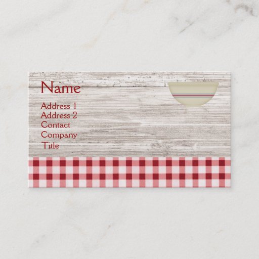 Customizable Country Baking Business Card