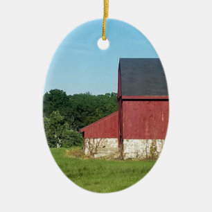 Country Barn Ceramic Ornament