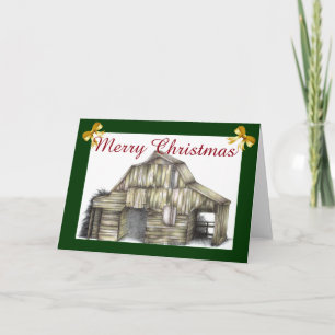 Country Barn Christmas Greeting Card