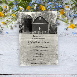 Country Barn Farm Wedding Invitation