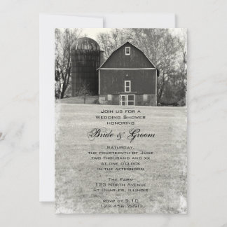 Country Barn Farm Wedding Shower Invitation