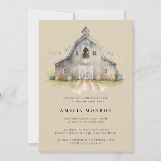 Country Barn Rustic Bridal Shower Invitation
