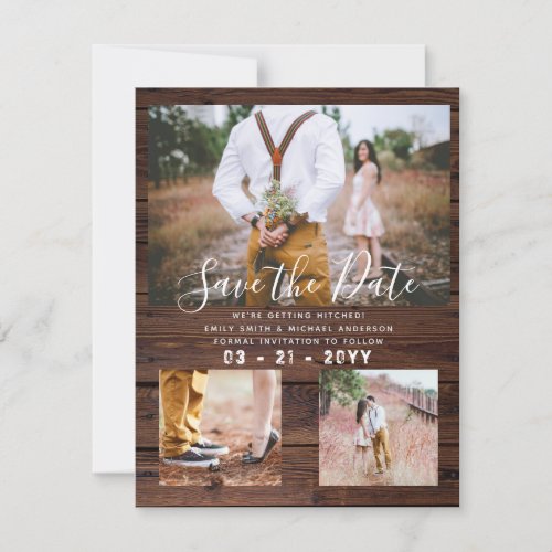 Country Barn Rustic PHOTO Collage Save Date
