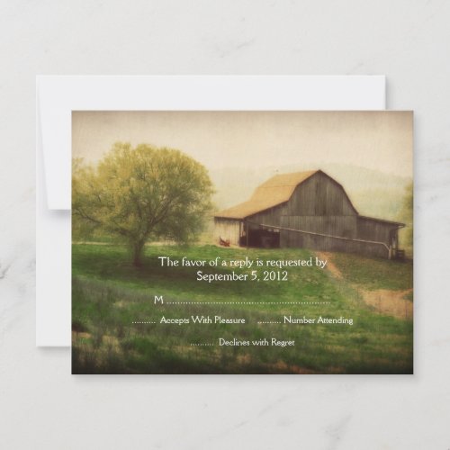 Country Barn Vintage Wedding RSVP