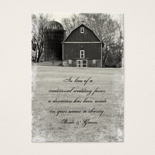 Country Barn Wedding Charity Favor (Front)
