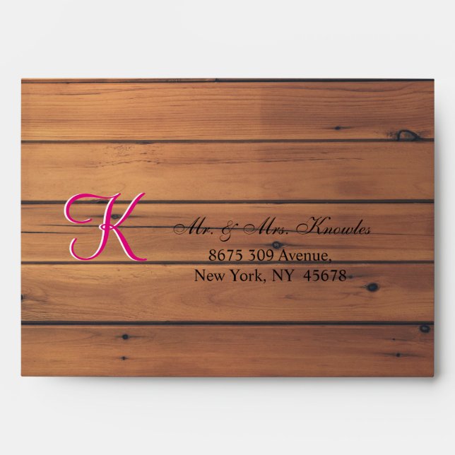 Country Barn Wood Cherry Wooden Wall 3d Monogram Envelope (Front)