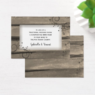 Country Barn Wood Flowers Wedding Charity Favor