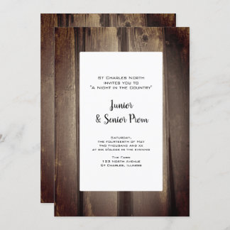 Country Barn Wood Junior / Senior Prom Invitation