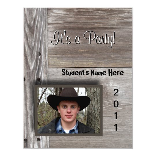 Country Barn wood open house for graduation Card