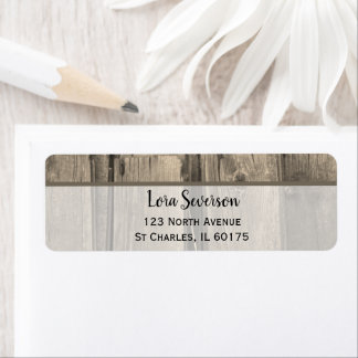Country Barn Wood Return Address Label