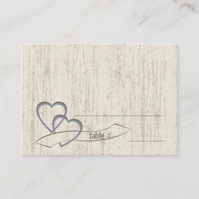 Country Barn Wood Wedding Hearts Place Card (Front)