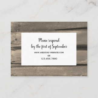 Country Barn Wood Wedding RSVP Response Card