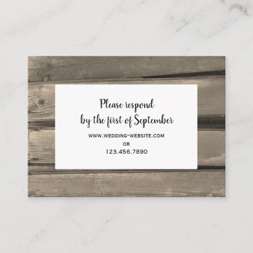 Customizable Country Wedding RSVP Response Card Business Card Template