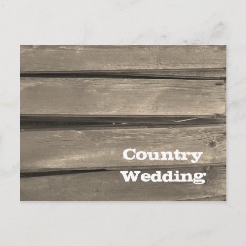 Country Barn Wood Wedding Save the Date Announcement Postcard