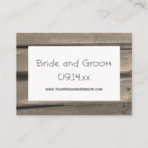 Country Barn Wood Wedding Website Card