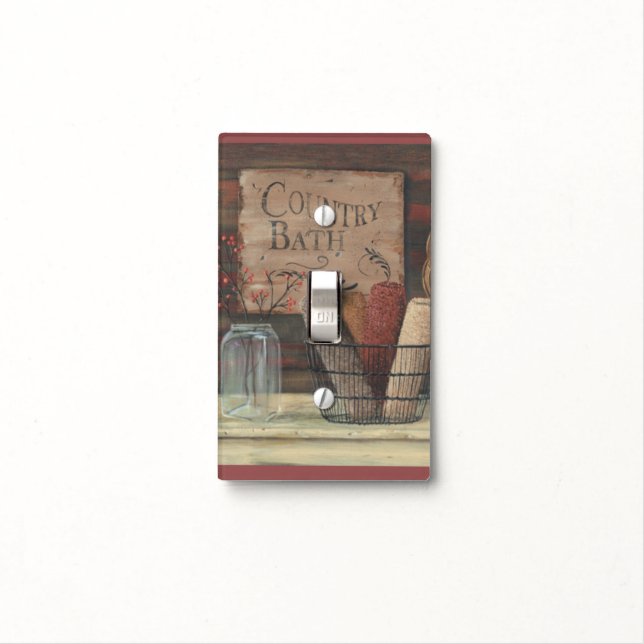 Country Bath Primivtive Light Switch Cover (In Situ)