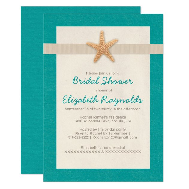 Country Beach Destination Bridal Shower Invitation