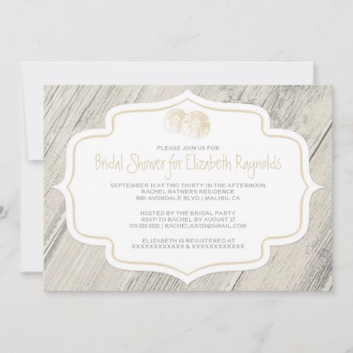 Country Beach Sand Dollar Bridal Shower Invitation