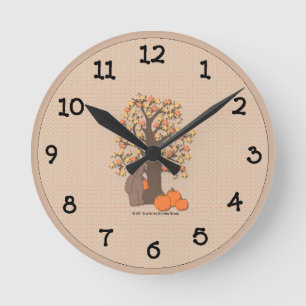 Country Bear Autumn Wall Clock