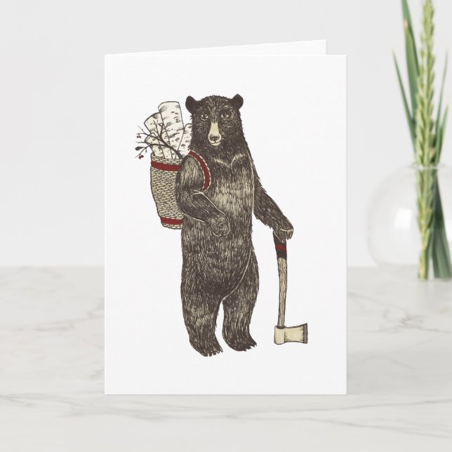 Country Bear Christmas Holiday Card (Front)