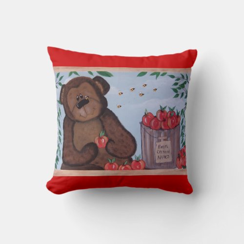 Country Bear I Love You a Bushel and a Peck Throw Pillow