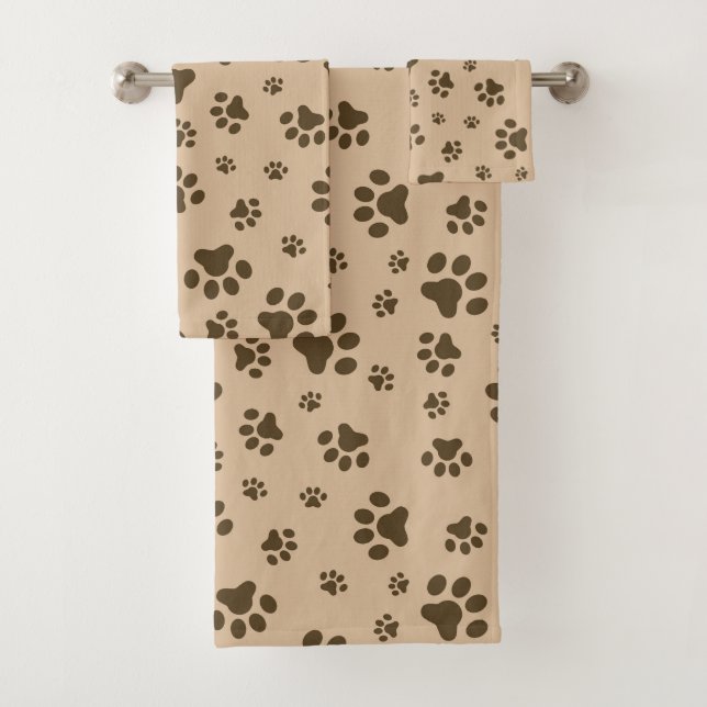 Country Bear paw pattern towel set (Insitu)