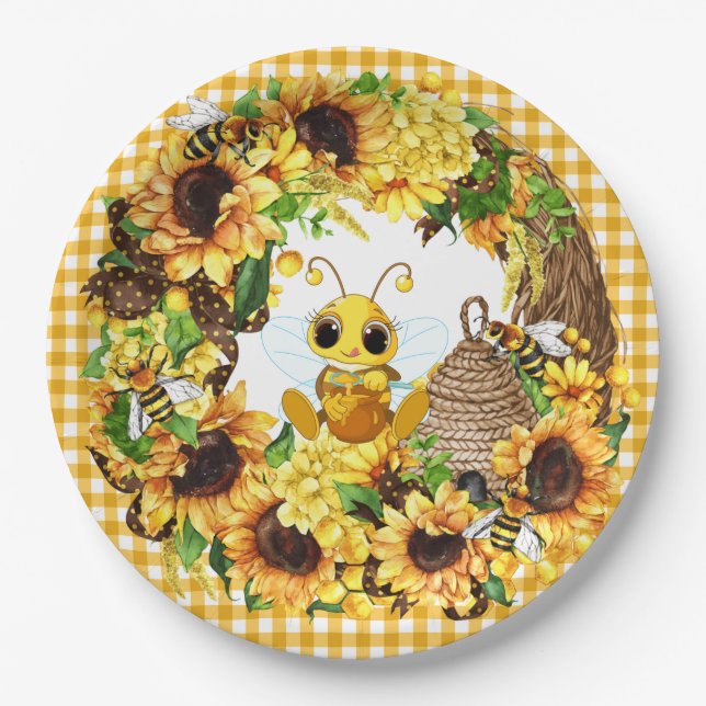Country Bee Paper Plates (Front)