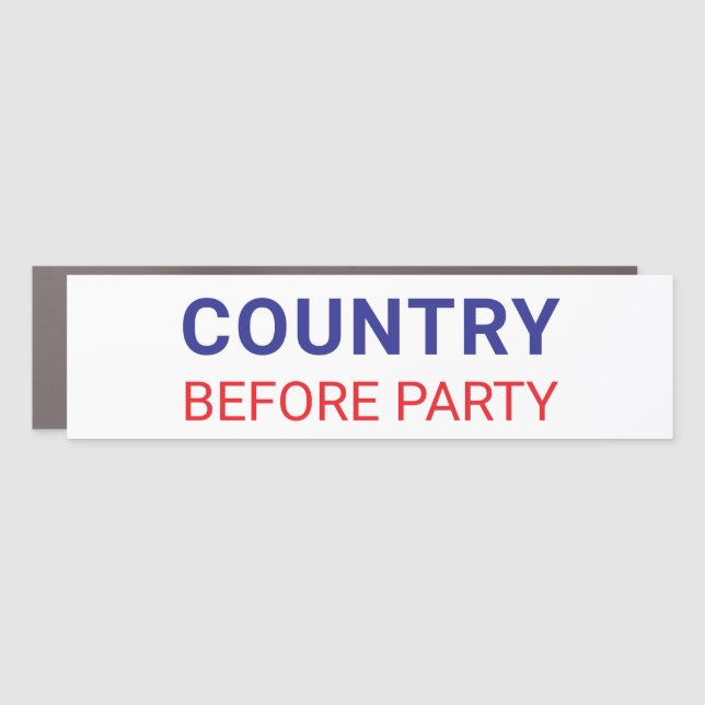 Country Before Party Political  Car Magnet (Front)