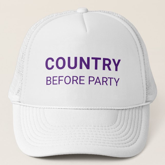 Country Before Party Political  Trucker Hat (Front)