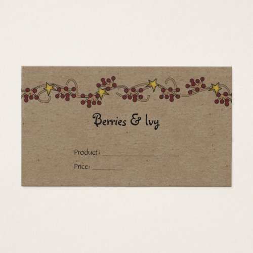 Country Berry and Star Garland Product Price Tag 