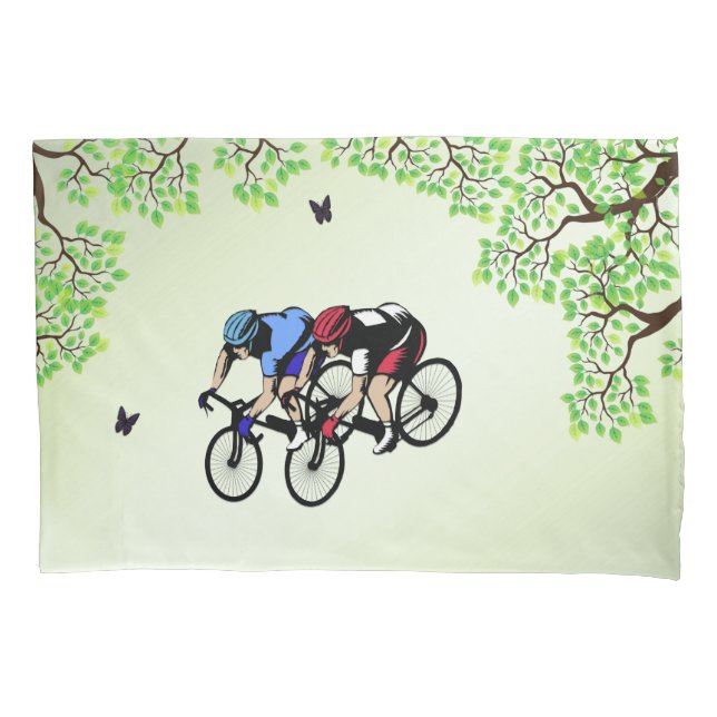 Country Bicycle Race Pillow Case (Front)
