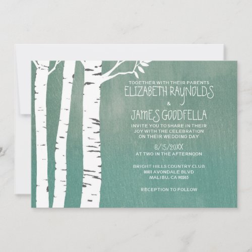 Country Birch Tree Wedding Invitations