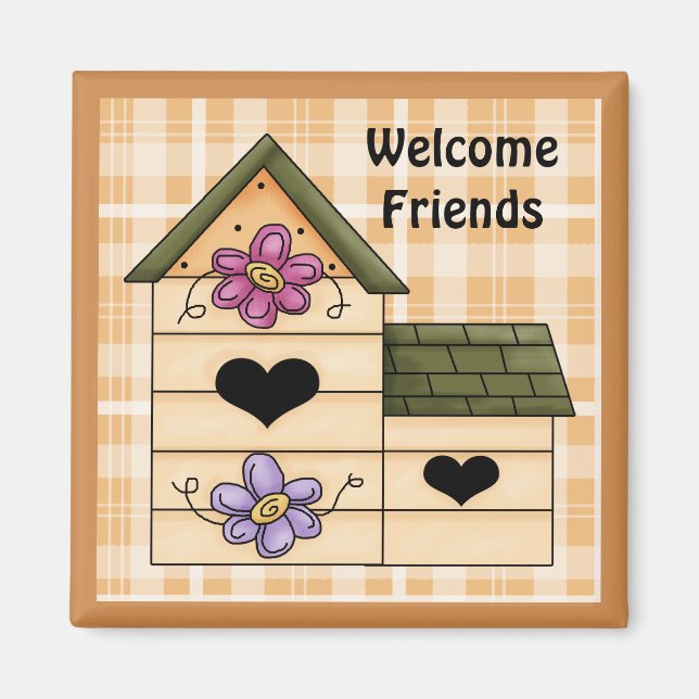 Country Birdhouse Fridge Magnet 4 (Front)