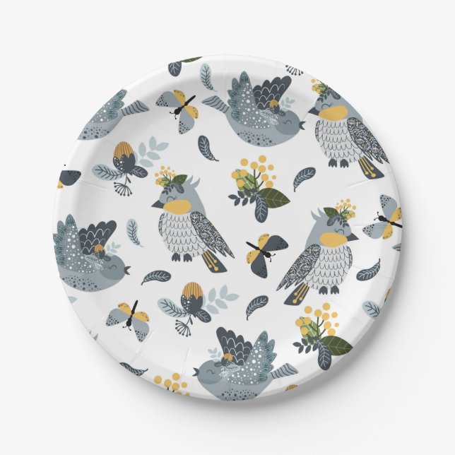 Country Birds Paper Plates (Front)