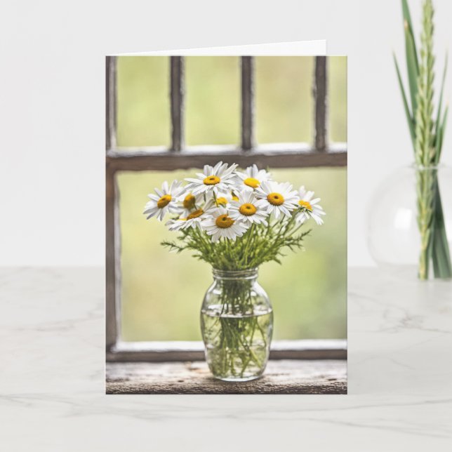 Country Birthday Daisy Bouquet Card (Front)