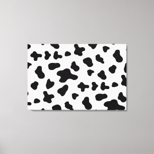 Country Black and White Cow Canvas Print